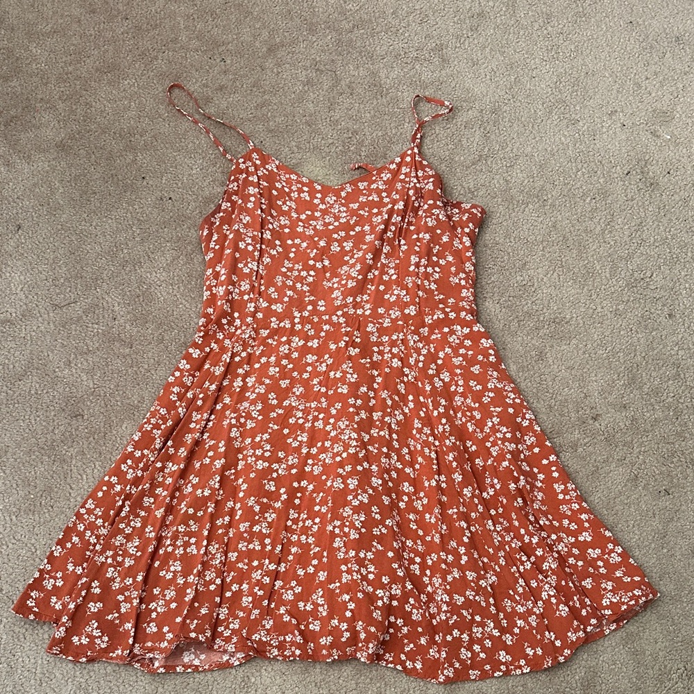 Active USA Orange Floral Mini Dress